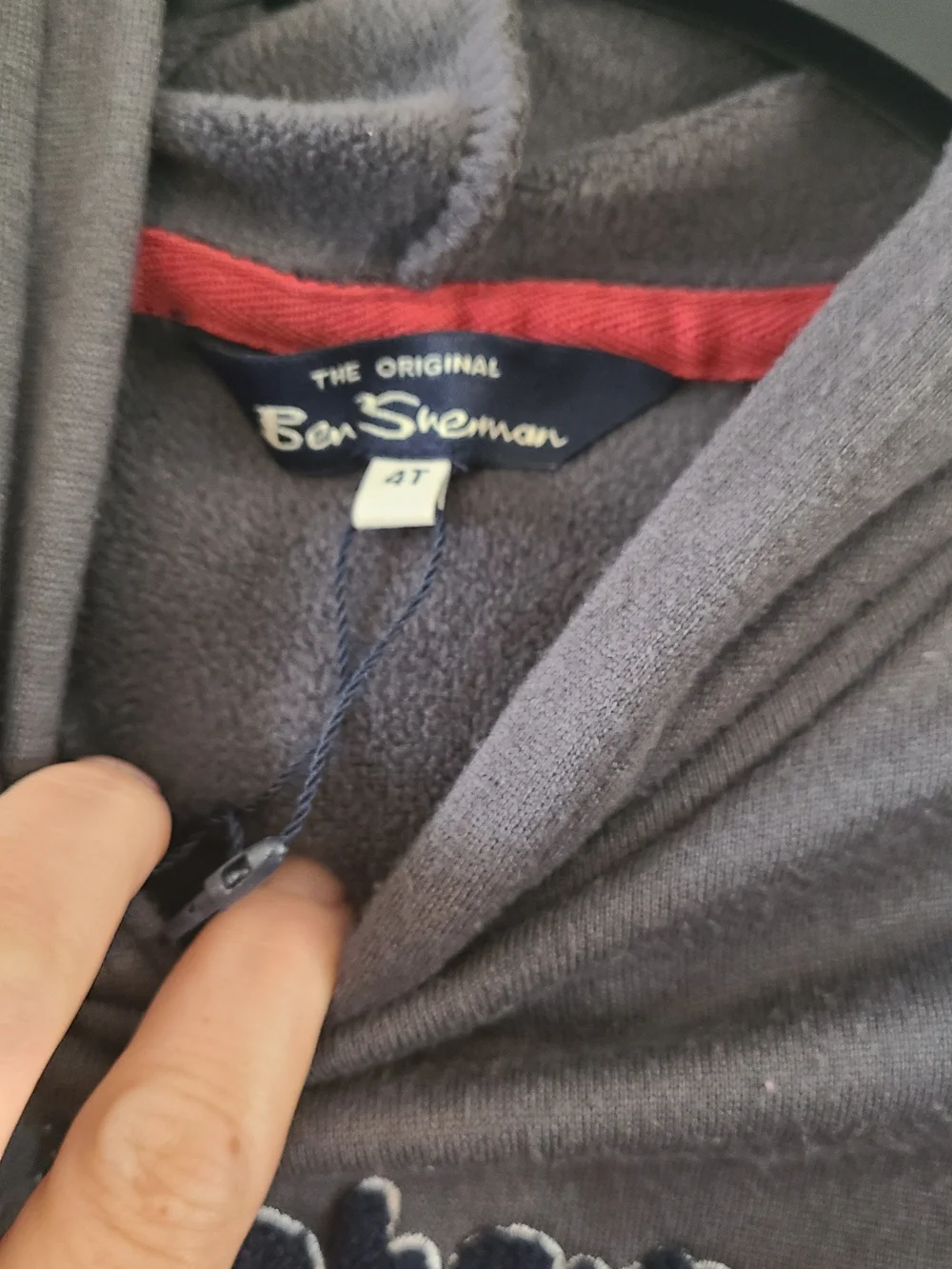 Ben Sherman Kids Gray Fleece Lined Hooded Sweatshirt with Logo Size 4T